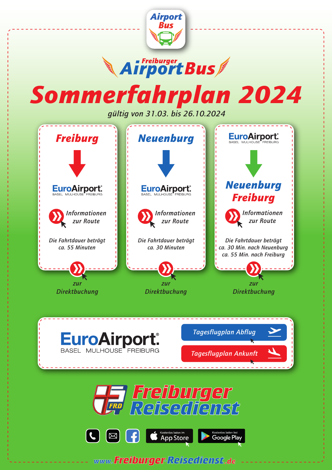 Vorschau Freiburger Reisedienst | Sommerfahrplan 2024 Seite 1